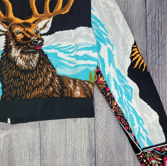 Rusty Cuts Zip Up Floral Deer Lightweight Jacket - Picture 10 of 13
